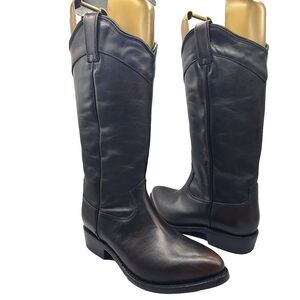 Frye boots Billy Daisy Pull-On Leather black/ brown Western Women's sz 7 new